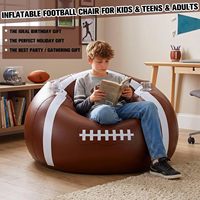 Fauteuil gonflable personnalisé en forme de ballon de football pour enfants et adolescents avec porte-gobelets, décoration de chambre pour garçons, fauteuil gonflable en PVC