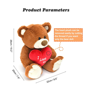 ベストセラー7インチI Love Youテディベア超ソフトPPコットンから作られた心のこもった瞬間を大切にするのに理想的 - Product Image 3