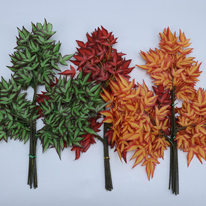 Ramas Artificiales de Nandina Domestica, Hojas Verdes, Decoración de Flores de Seda para Proyectos de Paisajismo - Product Image 2