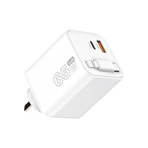 Cáp sạc đa cổng USB-C thông minh, có thể thu gọn, tích hợp công nghệ GaN 65W, tương thích với ổ cắm EU/US, dành cho laptop và điện thoại. - Product Image 3