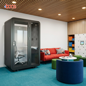 Cabine de bureau acoustique insonorisée moderne, portable et mobile, pour une personne, poste de travail individuel, modulaire, pour réunions - Product Image 2