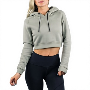 Sudadera Corta Informal para Mujer Stitch Lab, Color Sólido, Manga Larga, Tejida, Transpirable, para Invierno, 100% Algodón Felpa - Product Image 1