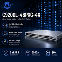 Commutateur réseau d'entreprise StackWise C9200L-48PXG-4X 48 ports PoE+ 12x10G Multigigabit 4x10G à uplink fixe en gros