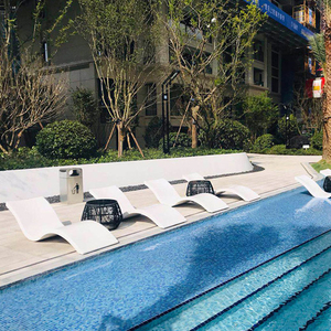 เลานจ์น้ำอเนกประสงค์บำรุงรักษาต่ำเลานจ์สีขาวเก้าอี้ยาวชายหาดเลานจ์สระว่ายน้ำกลางแจ้ง - Product Image 2