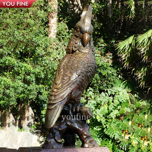 Statua di <span class=keywords><strong>Pappagallo</strong></span> YOUFINE a Grandezza Naturale in Bronzo con Ali Aperte, Scultura di Uccello con Patina Verde Anticata per Decorazione di Ingressi di Ville e Giardini - Product Image 6
