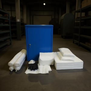 Ttake Spill Kit Oil Only In Cabinet For Industrial Use With Absorbent <b>Pads</b> And Gloves - Product Image 3