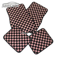 SONSANG prix usine P2m drapeau course tapis ensemble de sol tapis de damier personnalisé dames tapis de voiture à carreaux rouges