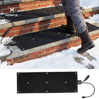 Tapis chauffant anti-givre HOMFUL en caoutchouc antidérapant multi-tailles pour escaliers, entrées et trottoirs