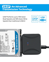 Kabel konverter Hard Drive eksternal adaptor SATA ke USB 3.0 harga pabrik untuk HDD SSD 2.5 3.5 inci dengan catu daya UASP