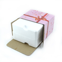 Boîte cadeau de luxe personnalisée rose avec nœud imprimé, insert en mousse, pour vaisselle et articles de table, cadeaux Saint-Valentin, anniversaire, Noël