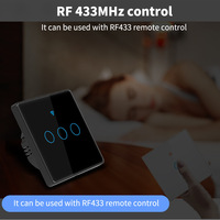 Interrupteur mural WiFi EU Smart Home Life pour Tuya App-Control Alexa Google Home Glass 10A Compatible RF433 Slimme Touch Panel