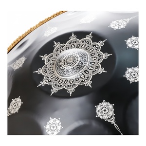 Tambour à main <span class=keywords><strong>Mandragora</strong></span> noir en acier inoxydable de 22 pouces pour débutants avec logo personnalisé et 9/10 notes tambour en langue mineure/kurde - Product Image 4
