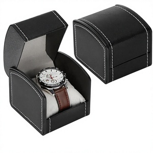 Boîte cadeau de luxe <span class=keywords><strong>en</strong></span> <span class=keywords><strong>cuir</strong></span> pour <span class=keywords><strong>montre</strong></span> simple, étui portable <span class=keywords><strong>à</strong></span> fente unique pour <span class=keywords><strong>montre</strong></span>-bracelet, boîte de rangement et de présentation avec coussin - Product Image 1