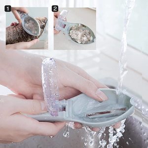 Plastic <b>Fish</b> Scale Remover <b>Scaler</b> with Built In Container Foldable <b>Fish</b> Skin Cleaning Tool for Kitchen - Product Image 2