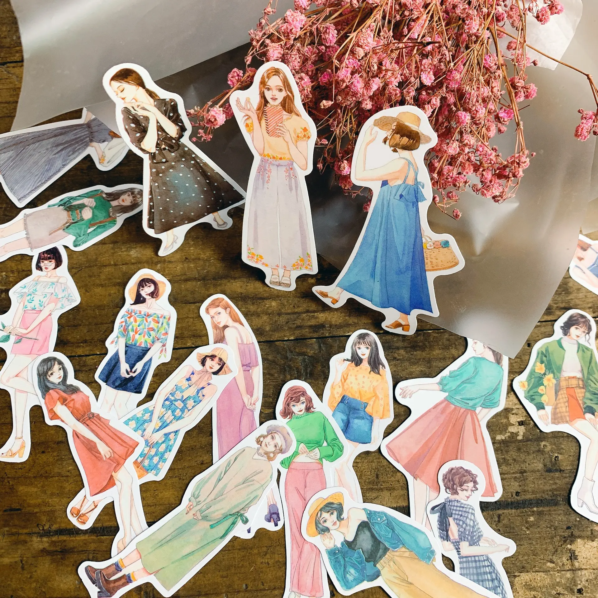 100 character fashion wear hand account stickers cup decoration girls diy stickers