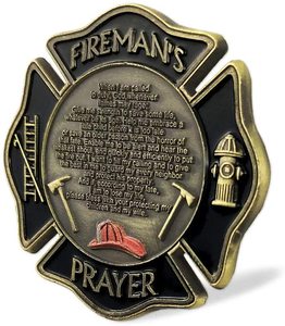 St. Florian Saint Patron de <span class=keywords><strong>Pompier</strong></span> Prière Pièce Mince Ligne Rouge NOUS Drapeau Challenge Coin - Product Image 5