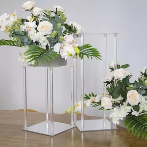 Cross Border New Arrival Modern Elegant Vintage Transparent Acrylic <b>Square</b> Column Wedding Dessert Table Flower Rack Decoration - Product Image 1