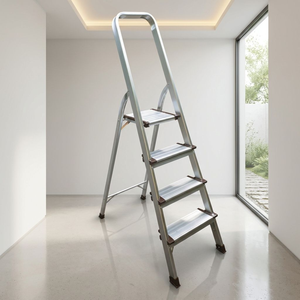 Échelle pliante en aluminium robuste et légère avec marches larges antidérapantes, échelle compacte en chevrons pour la maison - Product Image 2