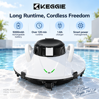 Robot de nettoyage de piscine automatique certifié CE FCC RoHS pour piscines de villas et de condos, 5000 mAh, autonomie de 120 minutes, panier de 2,5 L