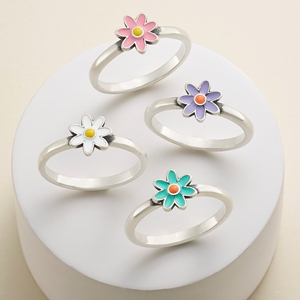 S925 <strong>Sterling</strong> <strong>Silver</strong> James Avery Retro butterfly Flower <strong>Ring</strong> <strong>Set</strong> for Women's Bohemian Style Layered Eye-catching Jewelry - Product Image 5