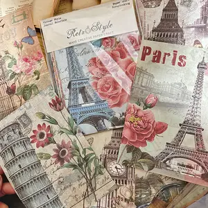 20 sheets vintage DIY photo scrapbook journal dairy material background 6 inch single-sided scrapbook paper pack