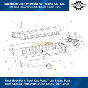 Sinotruk HOWO 371 8x4 suku cadang truk sampah WD615 suku cadang sistem pembuangan mesin penjepit VG1096110025 - Product Image 6