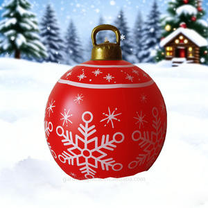 Bola de Navidad Inflable de PVC de 23.6 Pulgadas, Impermeable, Ecológica, Decoración Navideña con Estampado de Copos de Nieve para Exteriores, de Fábrica, para el Hogar - Product Image 1