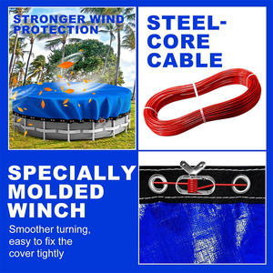 Cubierta Redonda de 12 Pies para Piscina de <span class=keywords><strong>Invierno</strong></span>, Resistente al Frío, Anti-UV, de Material PE Duradero, para Uso Industrial en Exteriores, Fabricada en China - Product Image 5