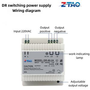 DR-60W 110V/220V <span class=keywords><strong>24V</strong></span> <span class=keywords><strong>DC</strong></span> 산업용 딘 레일 전원 공급 장치 60W <span class=keywords><strong>24V</strong></span> 2.5A 24 볼트 AC/<span class=keywords><strong>DC</strong></span> SMPS 딘 레일 스위칭 전원 공급 장치 - Product Image 3