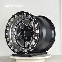 LEATOUR 1 pièce Jante forgée Beadlock 15 16 18 20 pouces 5x114.3 5x130 6x139.7 5x120.65 pour Belak C8 C10 benz bmw Drag Wheel