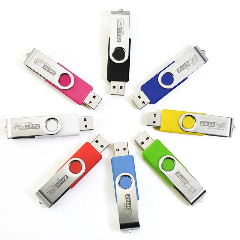 Grosir Pabrik Promosi 2023 Usb 3.0 Swivel USB Flash Drive 4GB 8GB 16GB 32GB 64Gb 128Gb Memory Disk dengan Lampu LED Merah