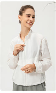 Спортивная ветровка Женская свободная повседневная одежда для йоги на молнии с воротником-стойкой для бега и фитнеса - Product Image 3