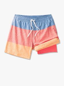 Men's Color Blocked Board Shorts Dot Pattern Drawstring Quick Dry Mid Waist Short Length Casual Swim Trunks - Product Image 5