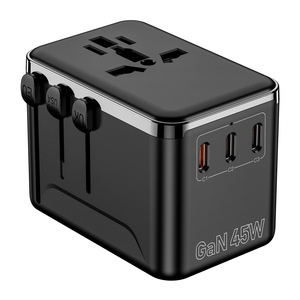 Adaptador de Viaje OULiYO GaN de 45W con Carga Rápida PD, 4 Puertos USB, Convertidor de Enchufe Universal para Uso Global - Product Image 3