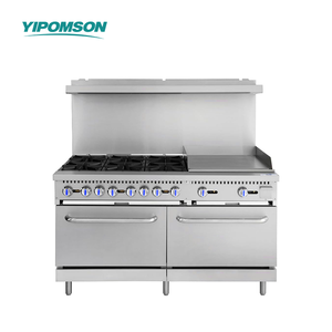 60 Inch Thương Mại Gas Phạm Vi Với 6 Đầu Đốt 24 Inch Vỉ Nướng Và 2 Lò Thép Không Gỉ Nhà Hàng Nấu Ăn Bếp - Product Image 4