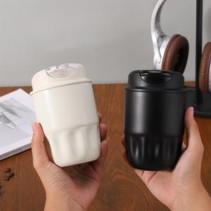 Tasse à café élégante en acier inoxydable 316 Design moderne Thermos étudiant haute valeur de couleur tasse à eau tasse de voiture pour hommes et femmes pour les cadeaux - Product Image 2