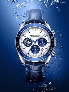 Montre-bracelet à quartz pour homme de luxe, chronographe, calendrier, étanche, lumineuse, de marque haut de gamme, avec cadran rond - Product Image 5