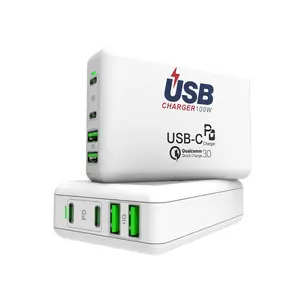 Cargador USB de carga rápida de 4 salidas 5V 9V 12V 15V 20V 100W