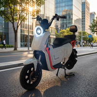 Sepeda Motor Listrik 1000W 60V dengan Rem Cakram Ganda Lampu LED Kecepatan Tinggi E Moped untuk Dewasa