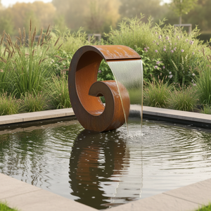 Fontaine d'eau de <span class=keywords><strong>jardin</strong></span> Art Déco WJS en acier Corten avec rotin FE-82523-33 Guangdong Anniversaire - Product Image 2