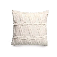 Housse de coussin en polyester à motif géométrique moderne nordique unique Innermor, à rayures carrées, fermeture éclair, tissée