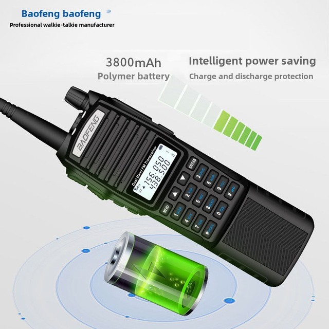 Factory Direct UV82 Extended Version Handheld Dual PTT Walkie-Talkie 8W UV Dual-Segment 5km for Civilian Outdoor Self-Driving Tour