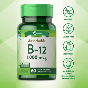 Private Label Natural Essential B12 Vitamin Supplement Softgel GEL Capsule