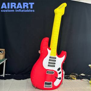 3m 키가 큰 맞춤형 크기 풍선 레드 기타 시뮬레이션, 풍선 기타 모델 풍선 - Product Image 4