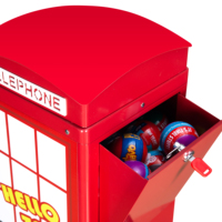 Distributeur automatique de téléphones/Distributeur de bonbons en capsules/Distributeur automatique certifié CE, style européen, capacité de 150 à 200 pièces, rouge