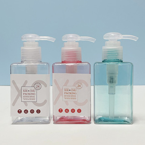 Distributeur de savon en plastique, 4 pièces, bouteilles carrées pour shampoing, savon, ambre, noir, avec pompe à mousse florale, 150ml, 250ml, 450ml - Product Image 5
