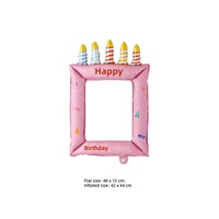 Cadre photo Joyeux Anniversaire en forme de ballon, ballon cadre photo selfie pour fête d'anniversaire, accessoire de photomaton, certifié BSCI