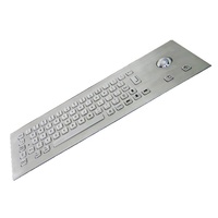 Keyboard Kios Logam dengan Trackball dan Antarmuka USB/PS2