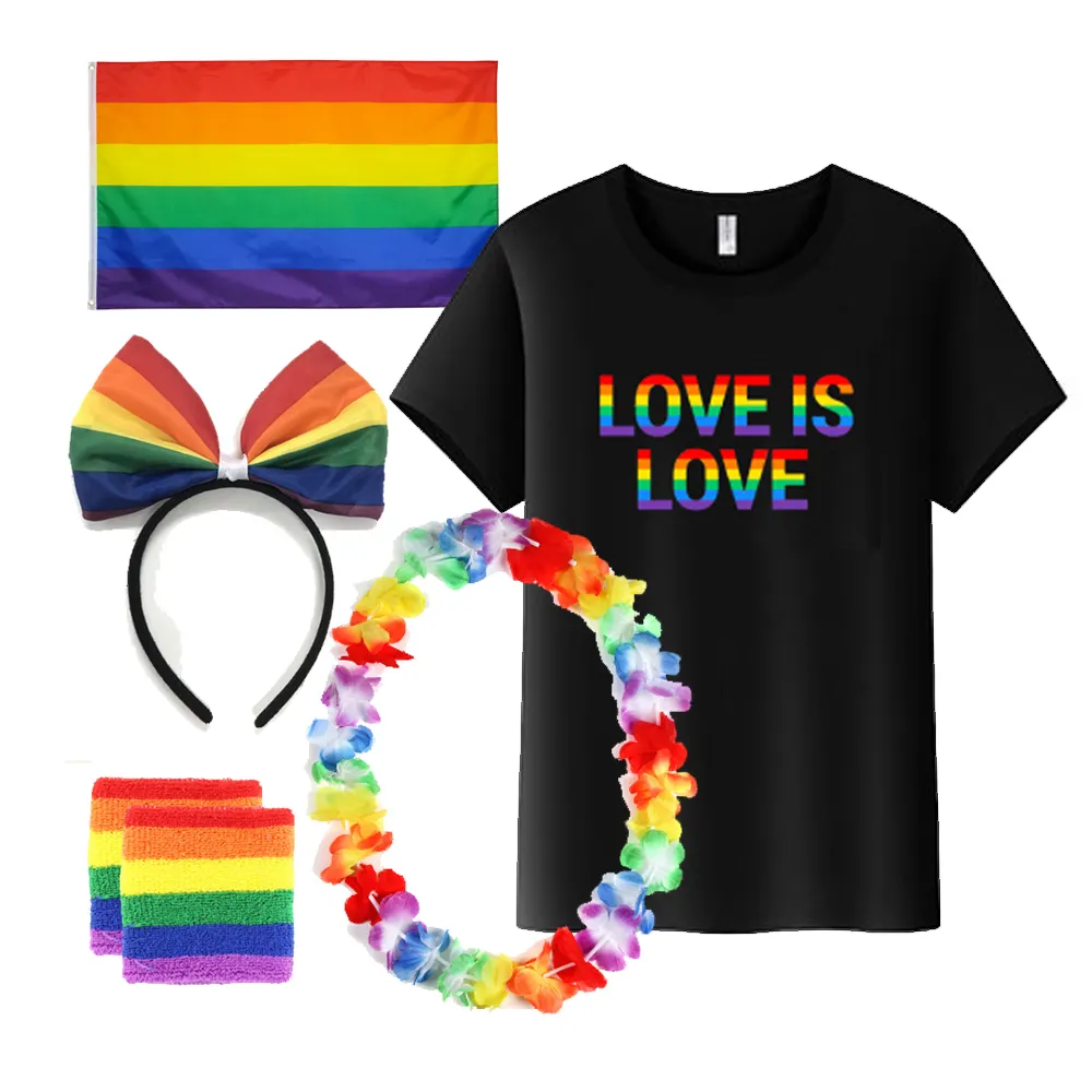 Regalo promozionale Set Levin di Promos 2021 Nuovo LGBT Giugno Orgoglio Mese Festival Sfilata Gay Lesbian Pride Rainbow Flag Articoli