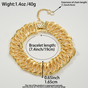 frosted polished custom <b>copper</b> wholesale luxury bulky curb chain homme daily secure extension vibrant 18k gold plated <b>bracelet</b> - Product Image 6